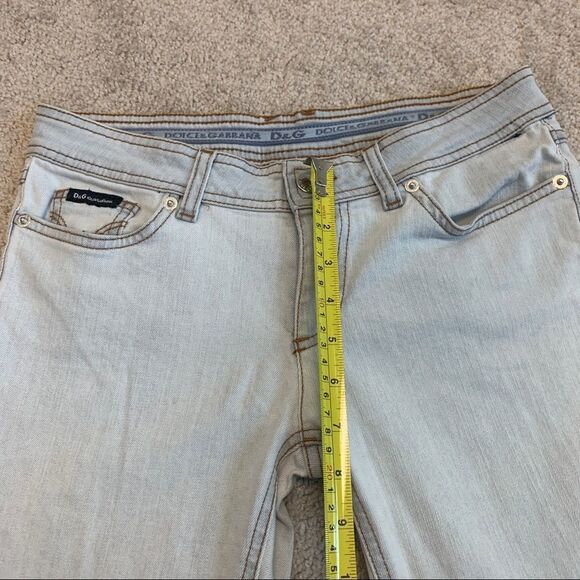 D&g Dolce & Gabbana denim jean low rise Capri straight leg Sz 27 light Wash - Picture 6 of 9